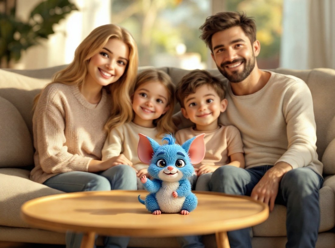 Tovvle playing with a family